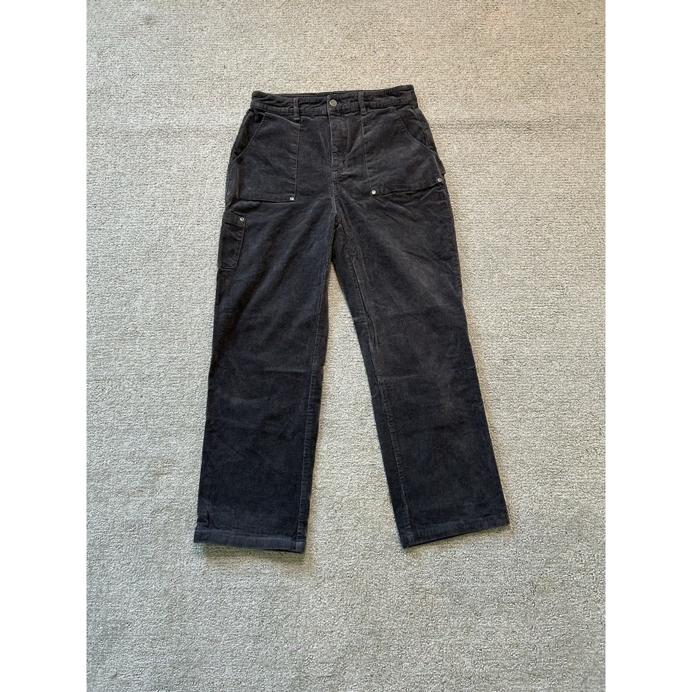 Disturbia Black Moonage Wide Leg Carpenter Corduroy Whimsy Goth Trousers Size 12